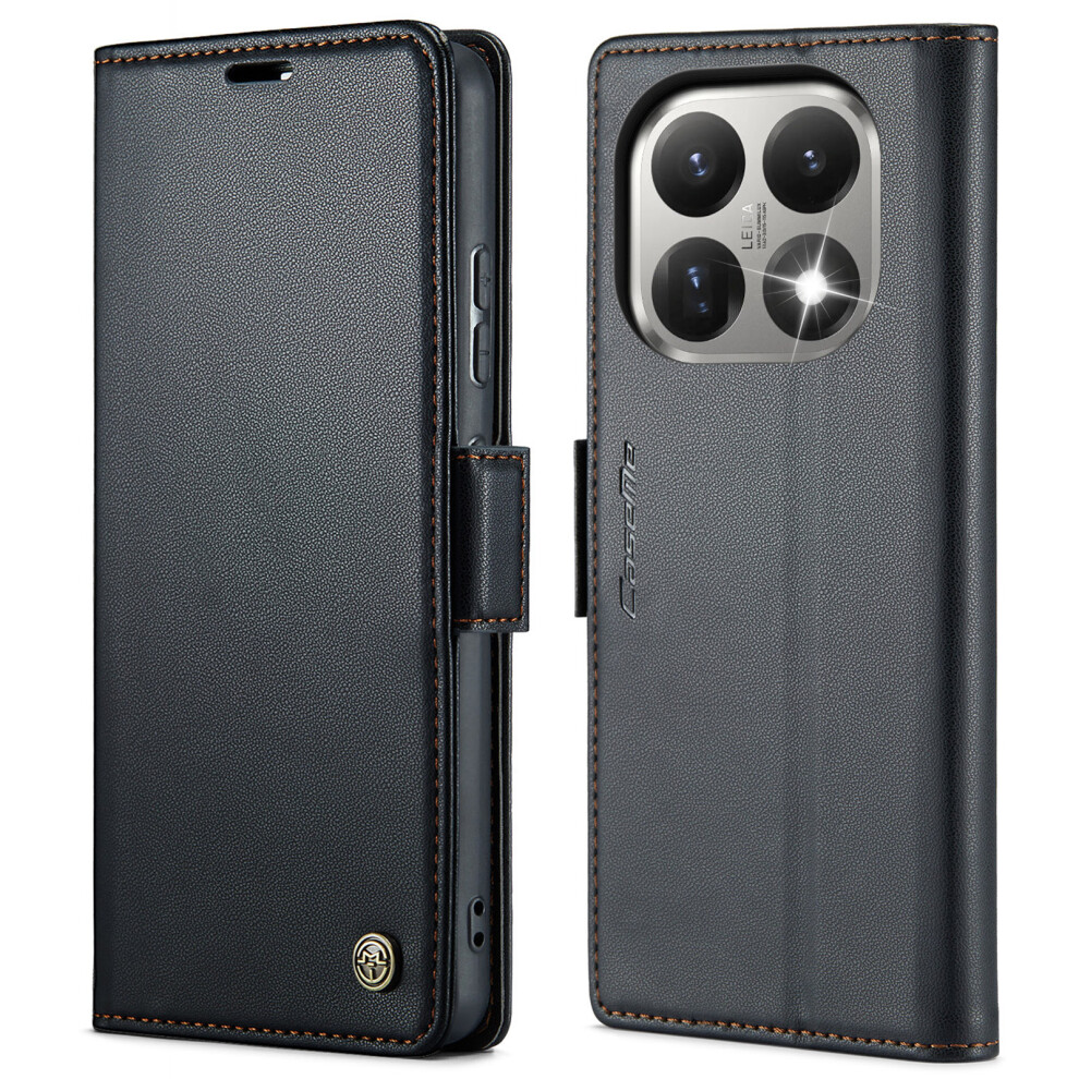 (Black) For Xiaomi 15T Case Caseme 023 Series Rfid Blocking Glossy Stand Phone Cover Black 6914287096325