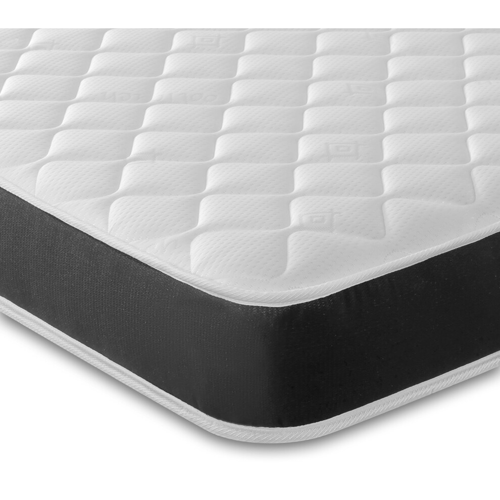 Starlight Beds Midnight Cooltouch Sprung Hybrid Shorty Memory Foam Mattress, Maximum Value, Soft Feel, Black. 18Cm Deep. 2Ft X 5Ft9 Shorty Mattress