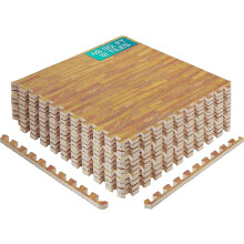 Yes4All 60x60 cm Set 18 Wood EVA Foam Floor Tiles, Foam Mats, Gym Floor Mats, Interlocking Foam Tiles, Interlocking Floor Mats for Swimming Pool