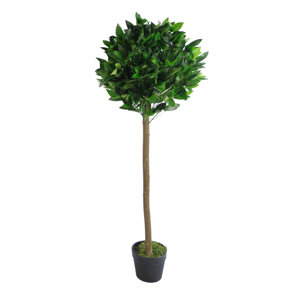 Leaf Design Uk Artificial Bay Laurel Topiary Ball Tree, Green, 120Cm (4Ft)
