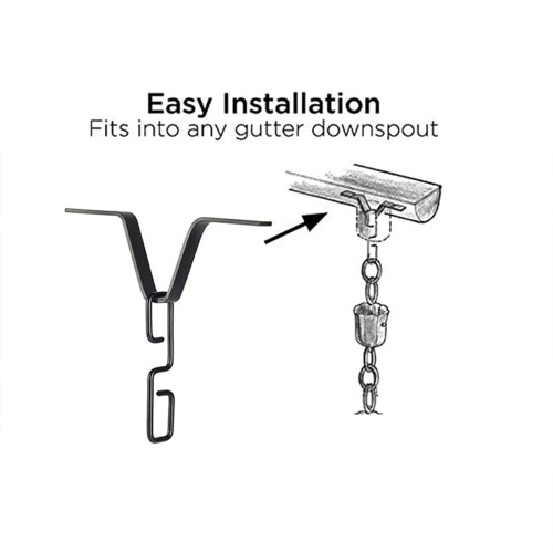 Gutter Clip Adapter V Shape Rain Chain Clip Weather-Black 2