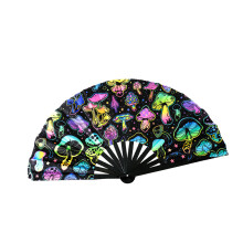 Foldable Fluorescent Reactive Bamboos Raves Fan-Mushroom No. 4