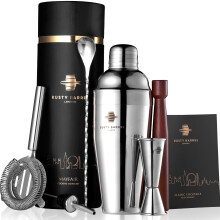 Rusty Barrel Cocktail Making Kit - Beautifully Presented Cocktail Shaker Set - Premium Cocktail Set with Cocktail Shaker and Bar Accessories for Home