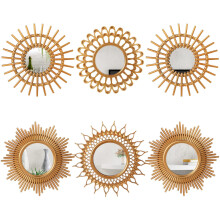 Namalu 6 Pcs Sunburst Mirror for Wall Decor, Small Circle Sun Espejos Decorative Mirror Hanging for Art Entryway Home Decor Bathroom Bedroom Living