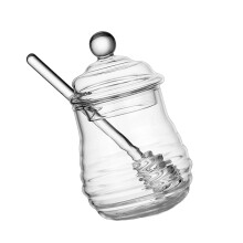 Handige honingdispenser van hoog borosilicaatglas voor-280 ml