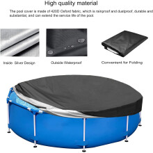 Cobertura para piscina acima do solo, tecnologia solar para piscinas redondas, à prova d'água e poeira, com cordas de amarração seguras,