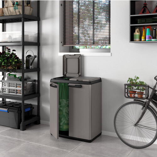 Keter Keter Split Base Indoor Outdoor Multi purpose Recycling Cabinet Grey/Black 1