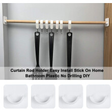 Selbstklebende Duschstangenhalterungen, elegantes Design, Gardinenstangenhalterung für glatte Oberflächen, kein Bohren erforderlich, wasserdicht,