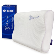Slumbar Memory Foam Pillow for Neck, Shoulder, and Back Pain Relief | Provides Cervical Orthopaedic Support | Ice Cold Fabric Cover | Free Ebooks | 60