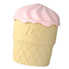 Silicone Ice Cream Shape Wine Bucket with Lid Space Saving-Pink