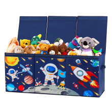 Decalsweet Astronaut Extra Large Kids Toy Storage Box with Lid,Foldable Oxford Toy Storage Organizer Box for Boys-96?32?40cm-Lightweight Toy Chest