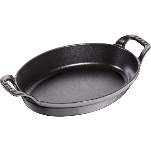 STAUB 40509-562-0 Oval Roasting Dish, 24 cm, Graphite Grey