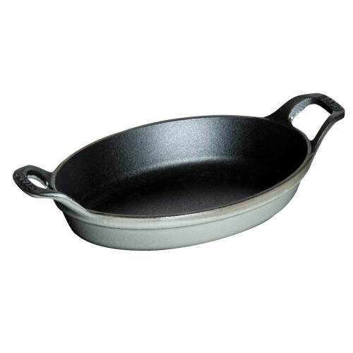 STAUB 40509-562-0 Oval Roasting Dish, 24 cm, Graphite Grey 2