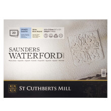 St Cuthberts Mill Saunders Waterford watercolor paper T46330051011E 300 g/m?, fine grain, watercolor block 41 x 31 cm, glued all around, 20 sheets,
