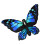 Comfortable Butterfly Shape Pillow Fabric-Blue Butterfly 1