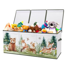 Decalsweet Extra Large Kids Toy Storage Box with Lid,Foldable Oxford Toy Storage Organizer Box for Boys Girls-96?32?40cm-Lightweight Toy Chest with