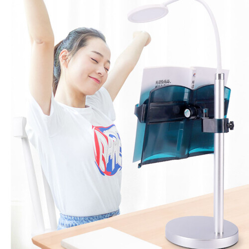 Suporte para tablet dobrável e ajustável com base resistente, rotação de 360 graus e modo de dupla função. 2