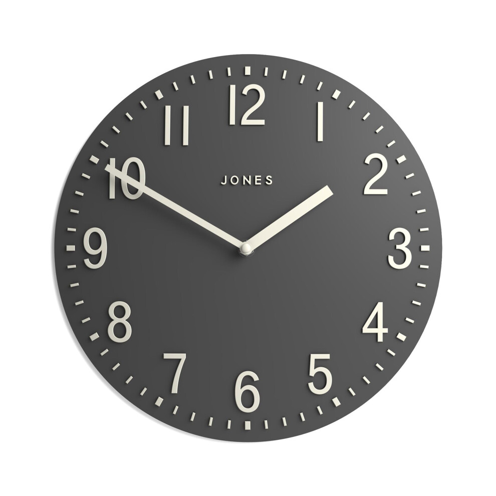 Jones Clocks? Chilli Wall Clock | Modern Convex Clock | 30Cm | | Ideal For The Kitchen, Living Room, Office Or Bedroom Dark/Grey 8000002596077