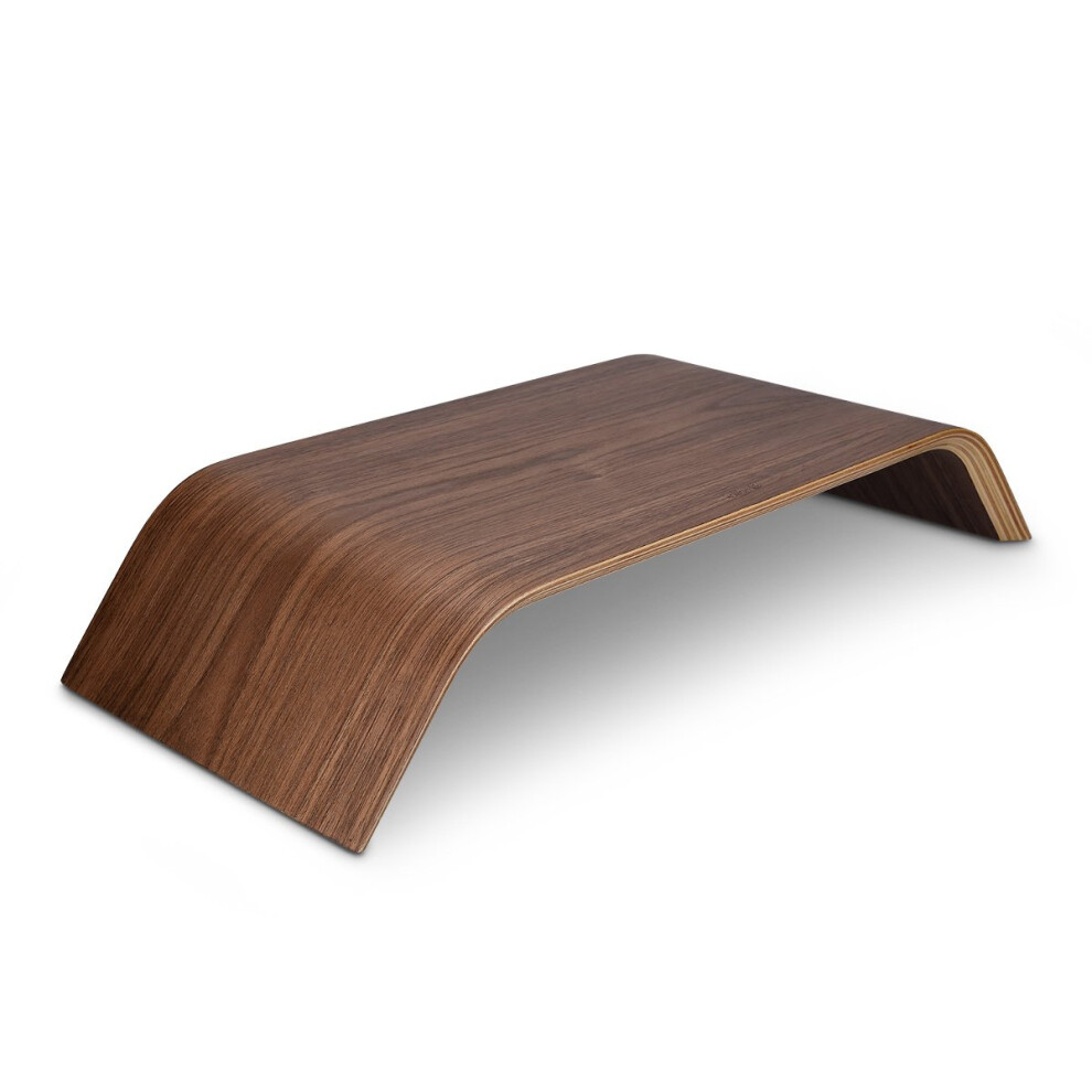 Kalibri Computer Monitor Wood Stand - Universal Desk Monitor Holder - Desktop Dock Wooden Mount Display Riser For Imac Pc Tv Notebook Laptop - Walnut 8000002596169