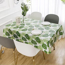 Plastic Tablecloth Waterproof PVC Rectangular Table Cover Pastoral Style Wave Edge Wipeable Tea Tablecloth Indoor Outdoor