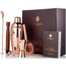 Rusty Barrel Cocktail Making Kit - Beautifully Presented Cocktail Shaker Set - Premium Cocktail Set with Cocktail Shaker and Bar Accessories for Home