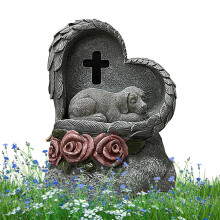 Pet Memorial Stones Dog Tombstones Cat Grave Marker Solar Powered Memorial Sign Sleeping Cat Statue Garden Decor