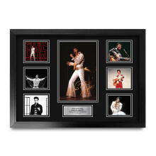 HWC Trading FR A2 Elvis Presley Gifts Deluxe Printed Signed Autograph Picture for The King of Rock and Roll - A2 Framed