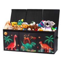 Decalsweet Dinosaur Extra Large Kids Toy Storage Box with Lid,Foldable Oxford Toy Storage Organizer Box for Boys-96?32?40cm-Lightweight Toy Chest with