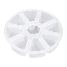 Ronde kralenhouder, ideaal voor het opbergen en organiseren dankzij de transparante deksels. Gemaakt van helder, hard plastic, perfect voor het
