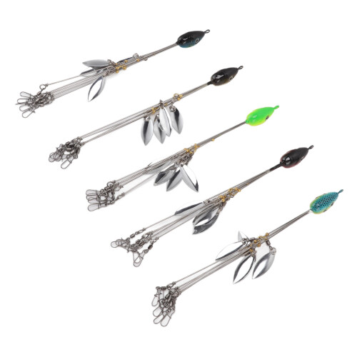 Swimbait Trolling Willow Blade, Ομπρέλα Αλιείας με Ζωηρό Κεφάλι Ψαριού για Γλυκό και Θαλασσινό 2