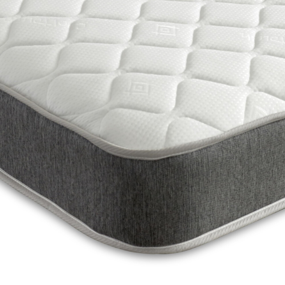 Extreme Comfort Hybrid Essentials Mattress | 2Ft6 Shorty (75Cm X 175Cm) | Memory Foam & Bonnell Spring | Plush Feel | Cooltouch Plus Sleep Grey Extreme Comfort Ltd