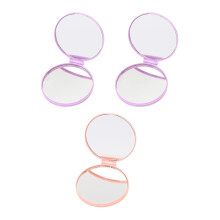 Miroir compact portable à LED, poudre pressée propre et fraîche pour le travail et les voyages, miroir de maquillage à double grossissement et 3