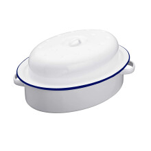 Enamel Oval Roaster Dish Tray - 36cm