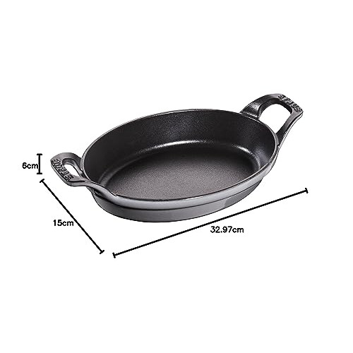 STAUB Oval Roasting Dish, 21 cm, Graphite Grey 2