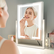 LuxeVue Vanity Mirror with Lights, 25 x 30cm LED Makeup Mirror, Lighted Makeup mirror with Dimmable 3 Modes, Smart Touch Control,360?Rotation,Gifts