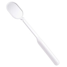 Ögonfransspegel av tandkvalitet, kristallklar ögonfransförlängningsspegel med fri rotation för halkfritt grepp (2" x 1,3", vit)
