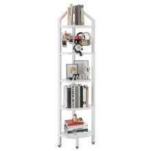 YMYNY 5 Tier Corner Shelf, Height 176CM Storage Shelf Unit Multi-Purpose Bookshelf Plant Stand, for Living Room, Bathroom, Kitchen, Bedroom, Office,