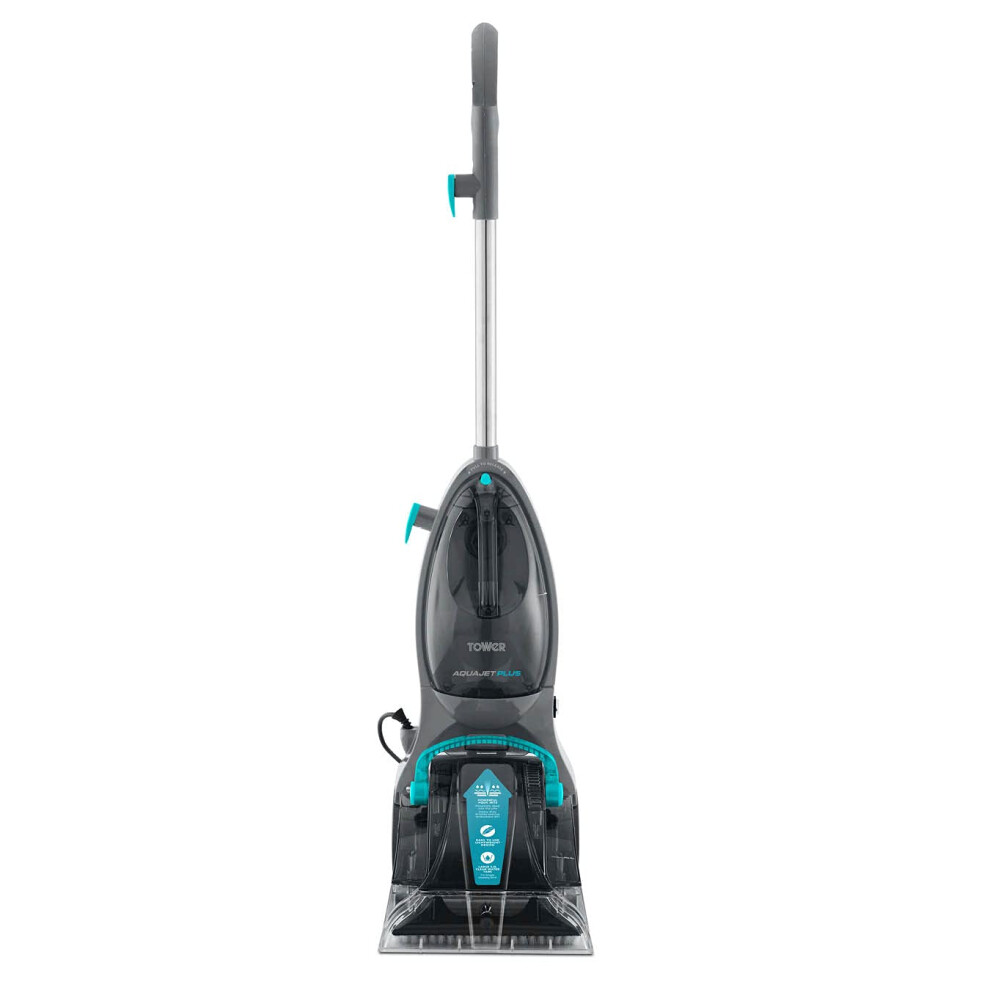Tower T548002 Tcw5 Aquajetplus Carpet Washer With Allergen Removal And 250Ml Cleaning Solution, Blue And Grey