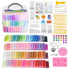 Polymer Clay Kits 72Colors Sculpting Molding Clay DIY Modeling Clay Oven Baking Clay Kits 19 Sculpting Tools and 12 Kinds of Accessories Non-Toxic and