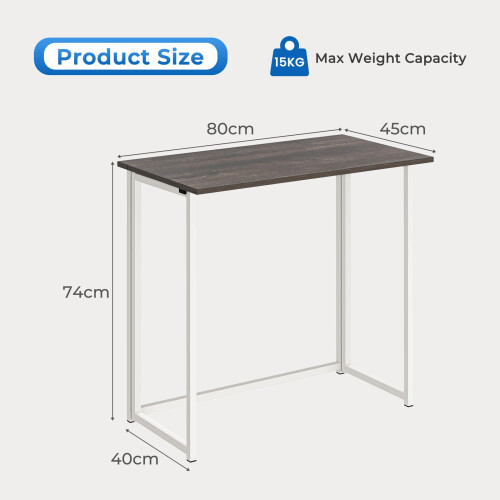 Dripex Dripex Compact Folding Desk No Assembly Required Computer Desk Folding Hobby Craft Table, Dark Oak 2