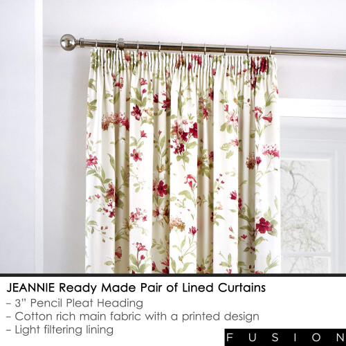 Fusion - Jeannie - Curtains, 229 x 229cm, Red 2