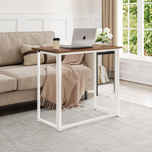 Dripex Dripex Compact Folding Desk No Assembly Required Computer Desk Folding Hobby Craft Table, Brown 2