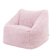 icon Kids Teddy Fleece Bean Bag Chair, Pink, Fluffy Kids Bean Bag Armchair with Filling Included for Girls and Boys, Childrens Chair, Nursery D?cor,