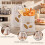 4 Pieces Practical Bread Storage Bag Set Natural Linen Fabric 7