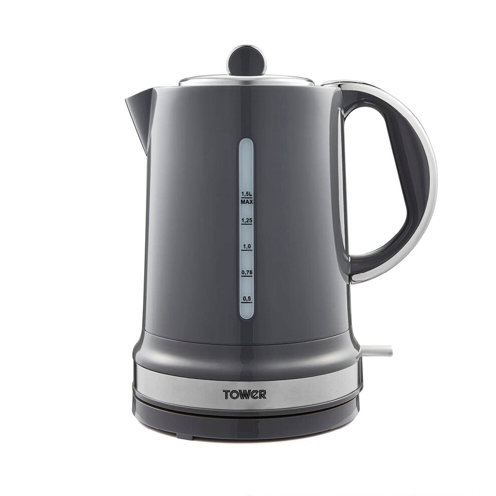 Tower T10049grp Belle Jug Kettle With Rapid Boil, 1.5L, 3000W, Graphite