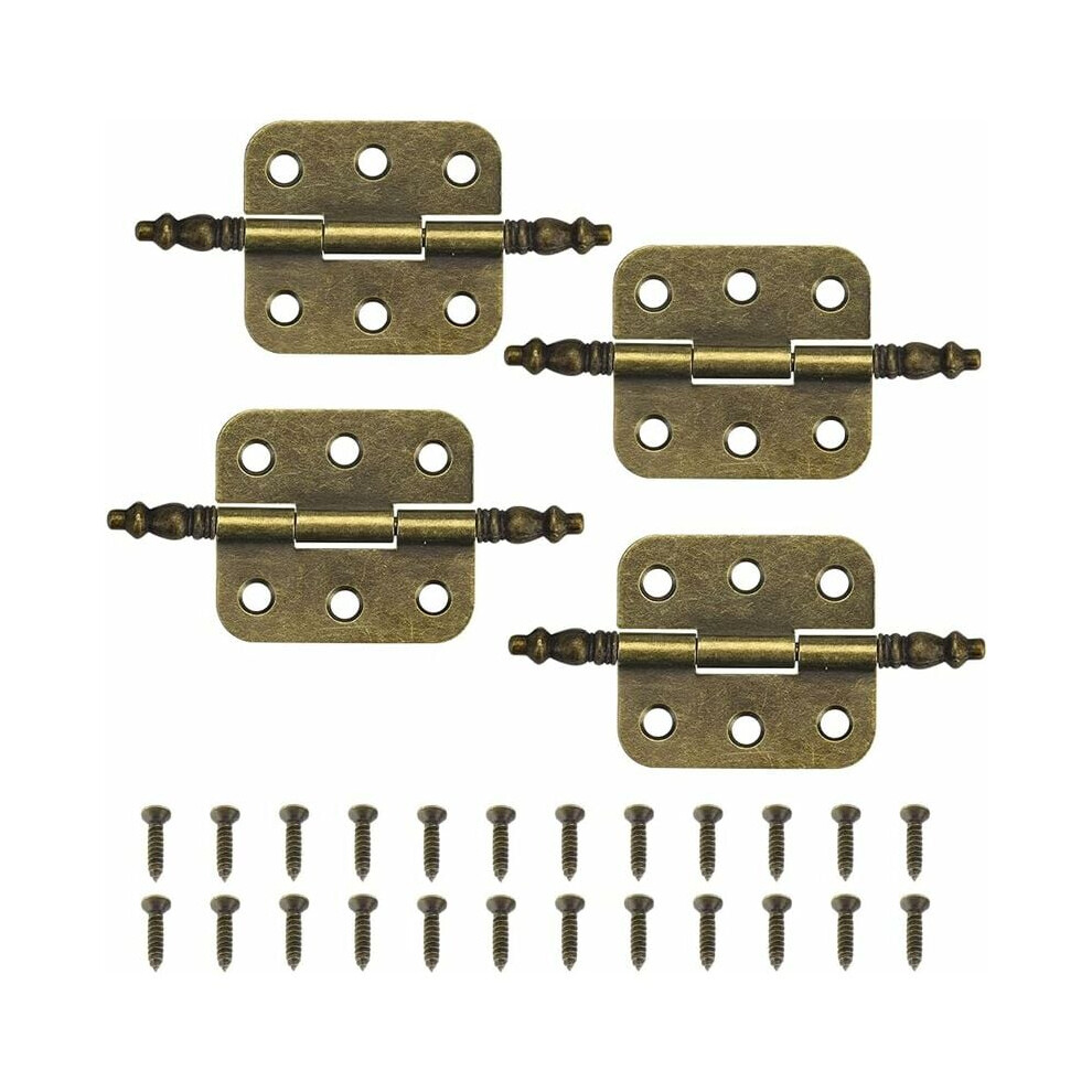 Furniture Hardware With Antique Bronze Hinge, Vintage Decorative Hinges For Cabinets Wooden Boxes, Durable Iron Material With 270 Degree Rotation And 9198585129566