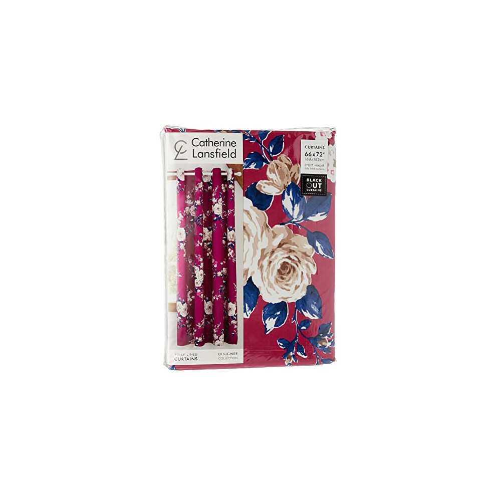 Catherine Lansfield Canterbury Easy Care Eyelet Curtains Plum, 66 X 72 Inch Purple