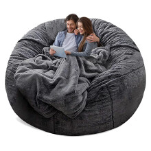 YudouTech Bean Bag Chair Cover Without Filler,Big Round Soft Fluffy PV Velvet Washable Bean Bag Lazy Sofa Bed Cover for Adults,Living Room Bedroom