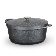 Tower T900192 Precision Casserole Dish with Aluminium Lid, Lightweight Cast Aluminium, 28cm, Black