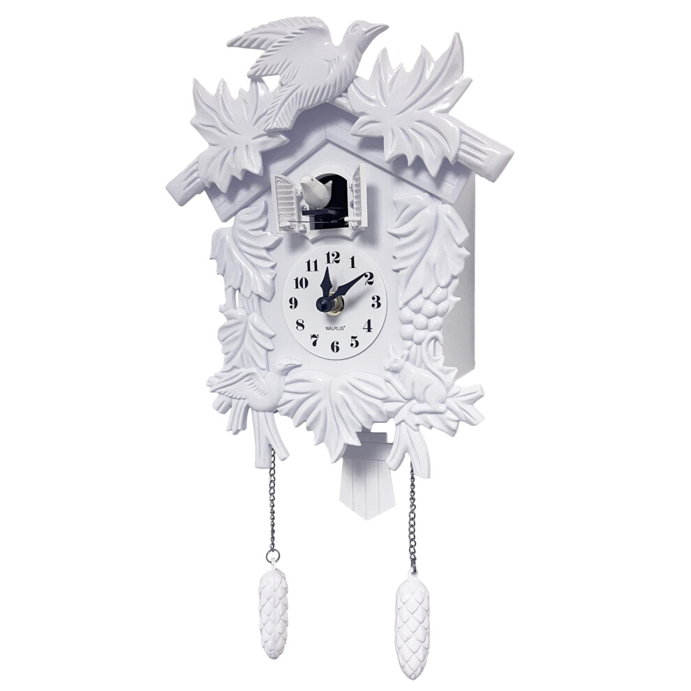 Walplus 20.2X37cm Vintage Cuckoo Clock With Cuckoo Call Simple Fashionable Antique Style Pendulum Clock Home Diy Decoration Office Accessories White 8000002603775